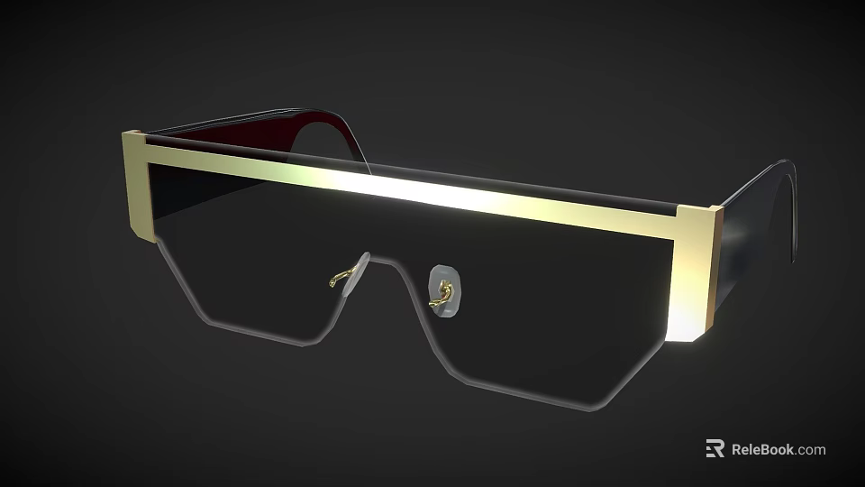 Luxury Jewelry Inspired Sunglasses With Metallic Frame And Transparent Lenses 3d model 