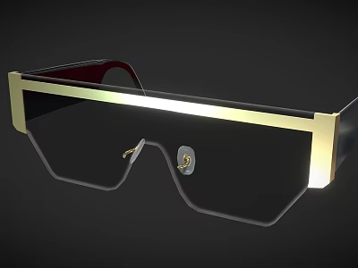 Luxury Jewelry Inspired Sunglasses With Metallic Frame And Transparent Lenses 3d model