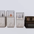 Exquisite Sculpture Carving Exhibition With Glass Display Cases And Various Carved Artworks