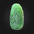 Green Jade Jewelry With Intricate Carved Dragon Pattern Traditional Design
