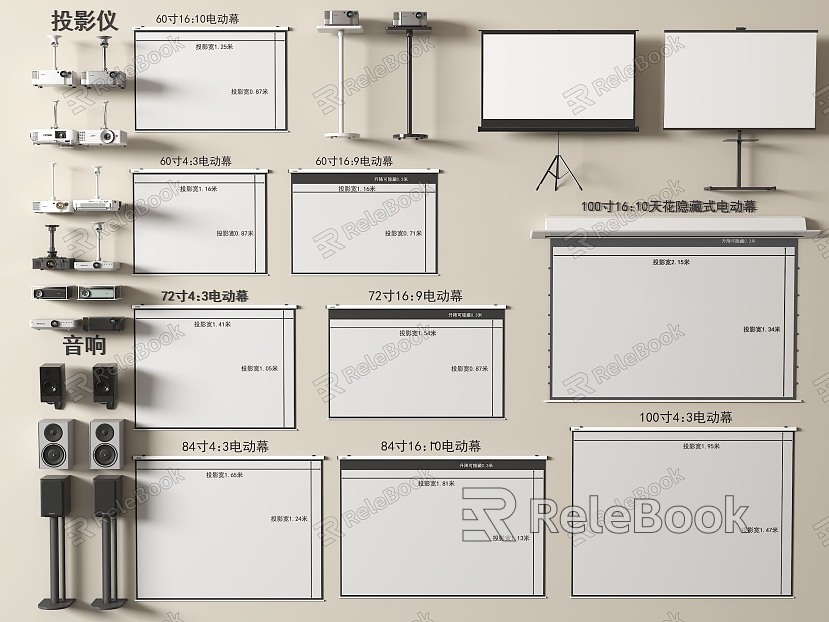 Projector combination projection curtain model