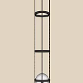 Modern Chandelier With Metal Ring Structure Chain Details And White Light Source 3d model