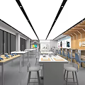 Modern Digital Store Interior With Apple Vivo OPPO Mobile Phones On Display Counters