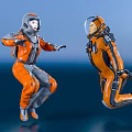 Modern astronaut pilot spacesuit 3d model