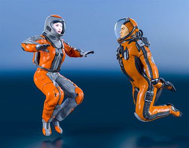 Modern astronaut pilot spacesuit 3d model