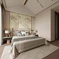 Elegant Minimalist Sofa Coffee Table Set With Landscape Paintings And Soft Area Rug