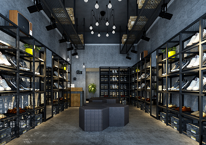 Industrial LOFT Shoes Store Shoes Store 3d model