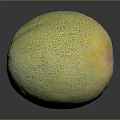 Fresh Ripe Yellow And Green Melon With Net Like Texture On Black Surface