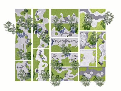 Micro-terrain landscape garden landscape dry landscape green island roof landscape courtyard landscape sketch 3d model