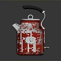 Stylish Red Kettle with Vintage Design and Metallic Finish for Home Kitchen Use