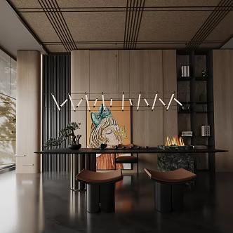 Modern table combination 3d model