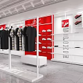 Warrior Brand Retail Store Displaying Shoes On White Shelves And Red Signage