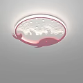 Colorful Kids Room Ceiling Lights With Whale Pattern Wave Design And Star Elements 3d model
