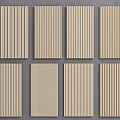 Beige Wainscoting Panels in Different Styles Displayed on Gray Wall