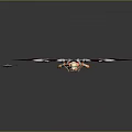 Game Movie Character With Red Purple Wings Golden Halo And Golden White Armor Spear