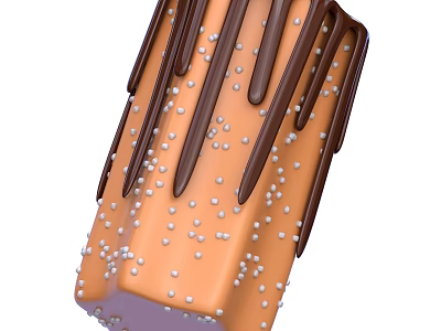 Refreshing Frozen Orange Popsicle with Chocolate Drizzle and White Sprinkles 3d model