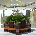 Wooden Outdoor Chair with Planter Box Green Plants and Pink Flowers in Garden Setting
