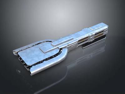 Futuristic Silver Metallic Spacecraft Component With Streamlined Design For Cosmic Exploration 3d model