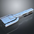 Futuristic Silver Metallic Spacecraft Component With Streamlined Design For Cosmic Exploration