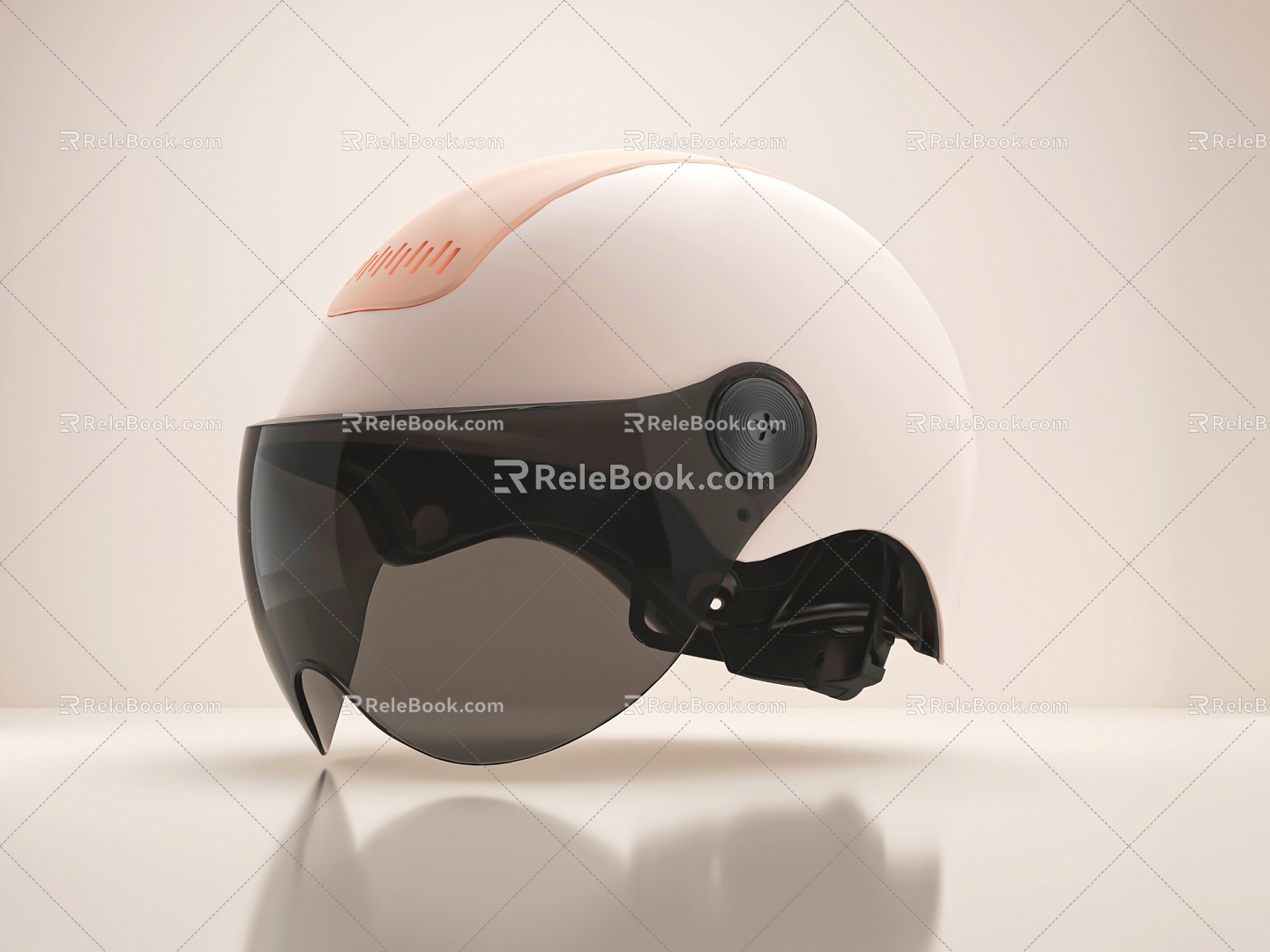 Mocha color contrast helmet 3d model