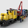 Lego toy building blocks engineering car train high-speed rail 3d model