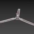 Modern Ceiling Air Conditioner Fan With Three Dark Blades And Efficient Cooling