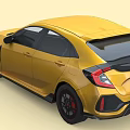 Yellow Sports Car With Sleek Body Sporty Design Black Wheels And Red Brake Calipers