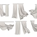White Curtains In Multiple Hanging Styles With Flowing Fabric And Designs