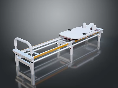 White Adjustable Medical Bed With Side Rails Mattress And Sturdy Support Frame 3d model