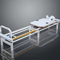 White Adjustable Medical Bed With Side Rails Mattress And Sturdy Support Frame