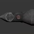 Medieval Battle Axe with Metal Head Wooden Handle and Red Strap