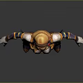 Fantasy Female Warrior Character With Golden Hair And Blue Gold Armor 3D Model Design
