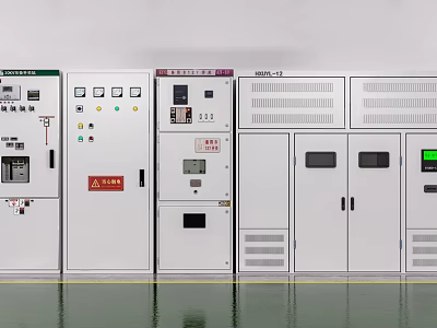 Advanced Industrial Electrical Control Cabinets With Panel Displays And Indicator Lights 3d model