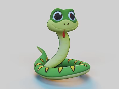Cute Snake Cute Little Snake Baby Cartoon Snake Expression Bag Snake Furry Snake Gentle Snake Active Snake Smart Snake Fun Snake Toy Snake Ornament 3d model