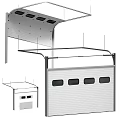 Durable Metal Garage Door Design With Multiple Windows And Frame Structure