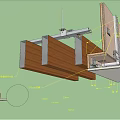 Modern node top node aluminum grid connected with gypsum board 3d model