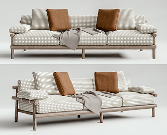 New Chinese-style Multi-person Sofa 3d model