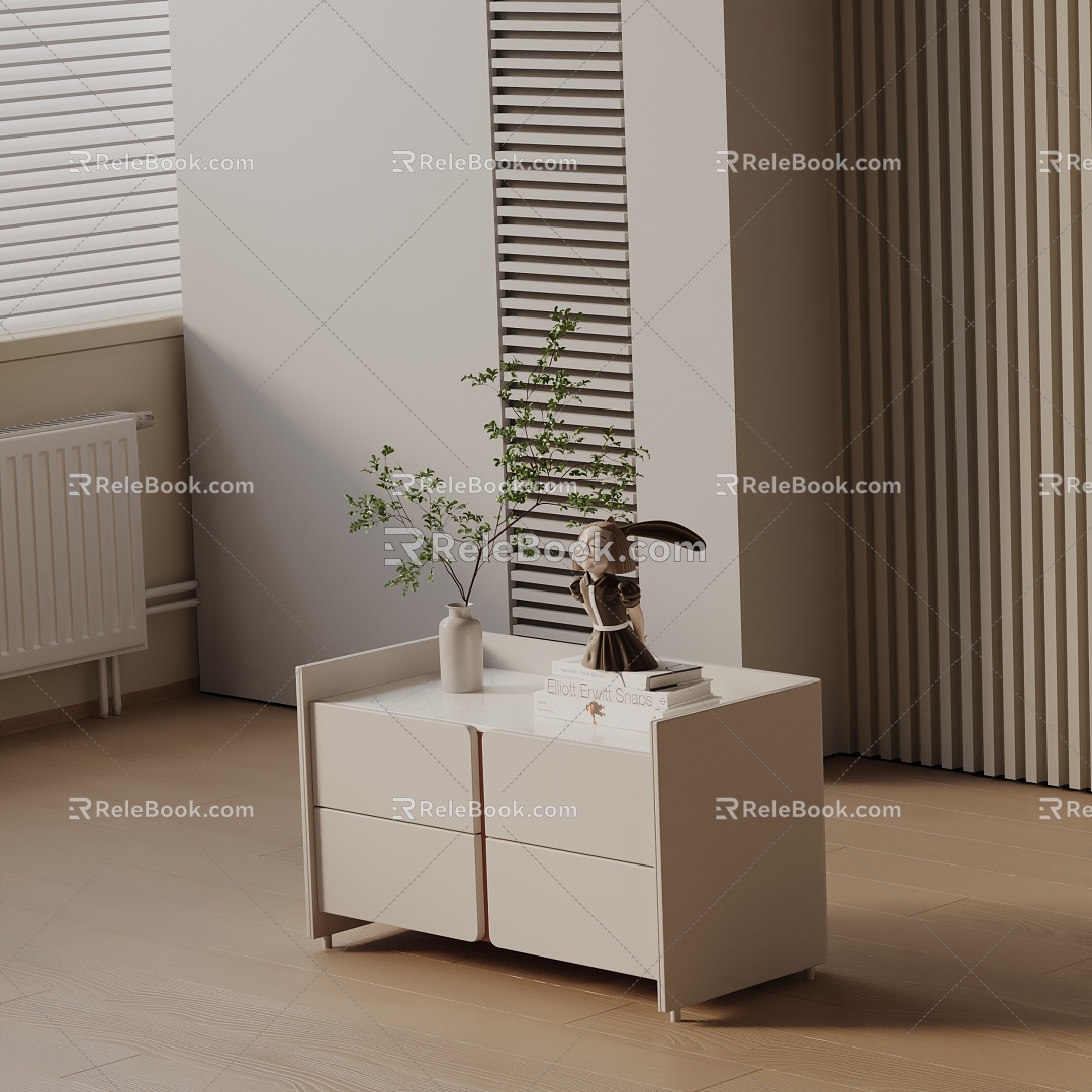 Modern Bedside Cabinet 3d model