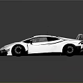 Sleek White Aerodynamic Race Car With Black Accents And Large Rear Spoiler