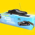 Vintage Electric Toy Remote Control Car 79 Dumont Phoenix on Blue Box with Yellow Background