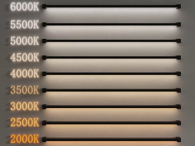 Modern Wall Light With Multiple Color Temperature Options From 2000K To 6000K 3d model