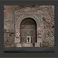 Ancient Style Fountain Model Decoration With Steps Arch And Stone Wall For Home Living