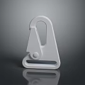 White Plastic Hook Clasp Component With Loop Top And Base Design
