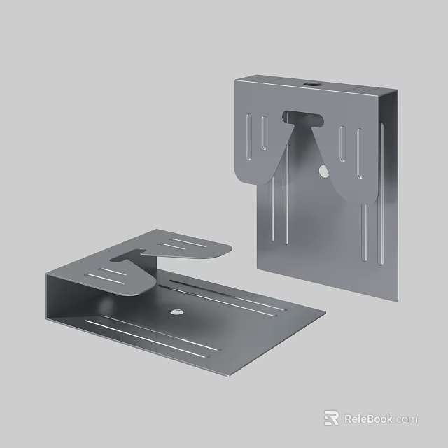 Silver Metal Hooks With Durable Structural Design For Mounting Installation 3d model
