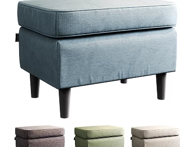 Upholstered Sofa Stool With Padded Seat Dark Legs And Multiple Color Options 3d model
