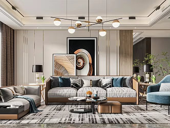 Light Luxury Living Room 3d model