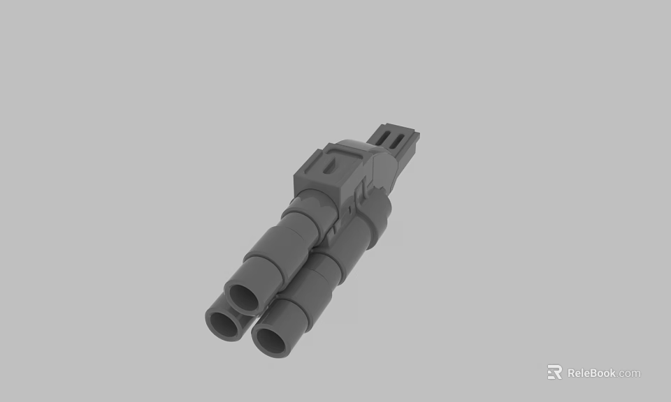 Industrial Gray Mechanical Component With Cylindrical Openings And Connection Structure 3d model