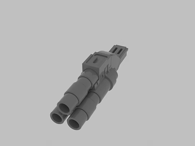 Industrial Gray Mechanical Component With Cylindrical Openings And Connection Structure 3d model