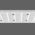 White Suspended Ceiling With Linear Light Strips And Recessed Vent Panels 3d model