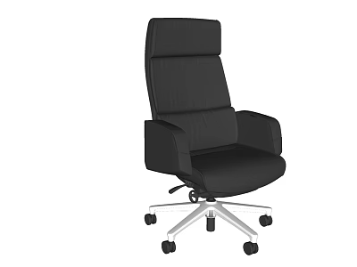 Black High Back Office Chair with Comfortable Armrests and Swivel Wheeled Base 3d model
